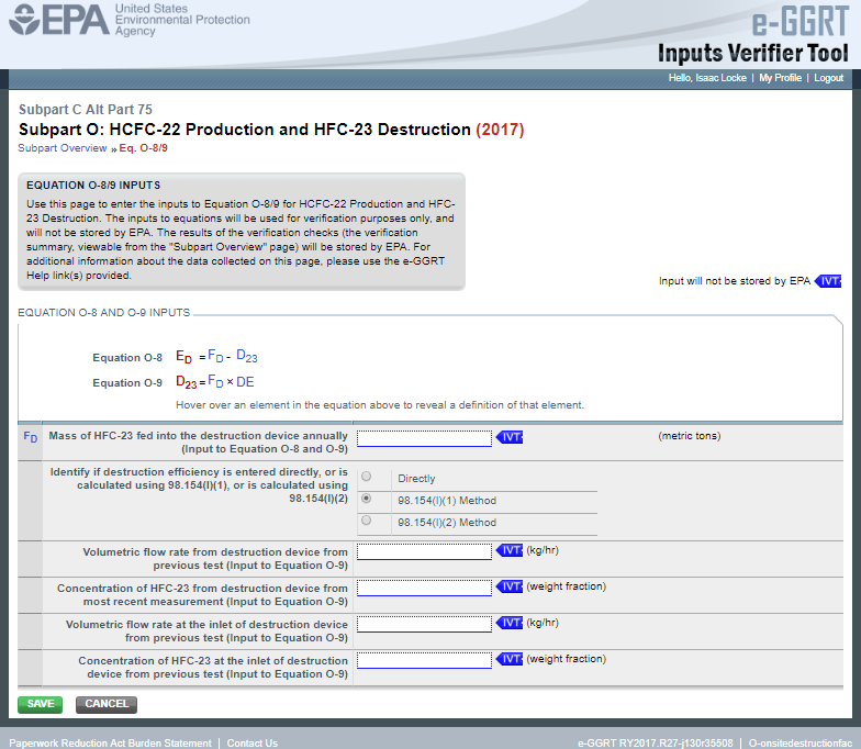 Image of Subpart O: HCFC-22 Production and HFC-23 Destruction webpage.